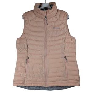 Columbia Puffer Omni Heat Full Zip Insulated Vest Pink Floral Women’s Size Large